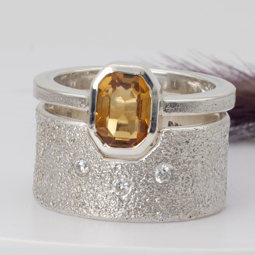 Anillo Ale con citrino ochavado