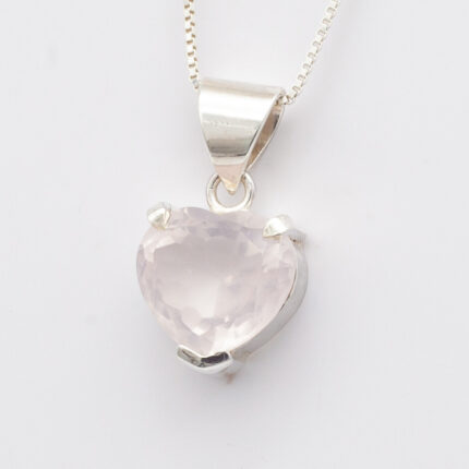 Colgante Corazón con cuarzo rosa