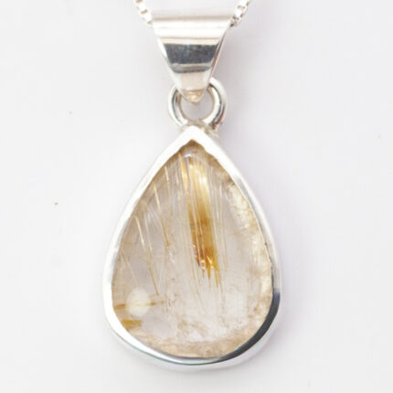 Colgante cuarzo rutilado dorado