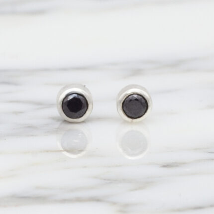 Caravanas Zafiros negros naturales 3mm